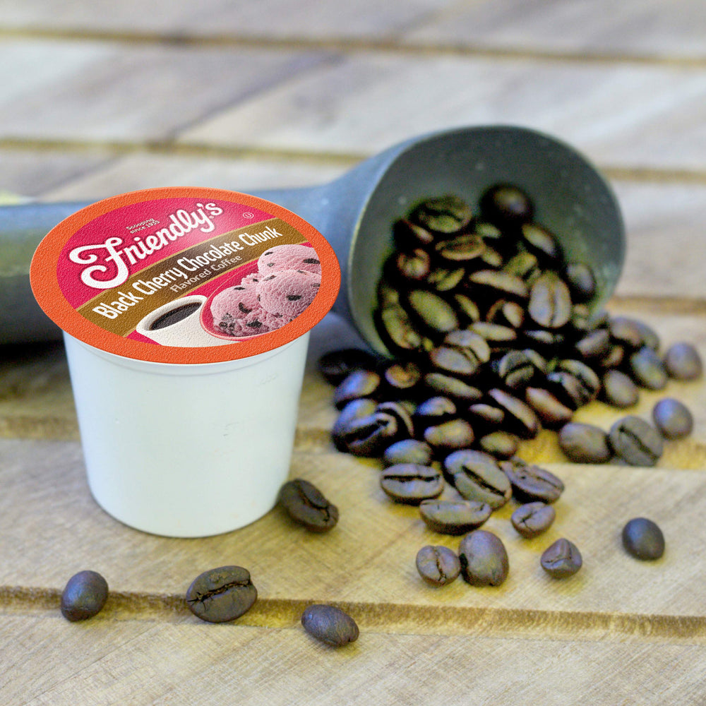 40-count pack label on Friendly's ice cream flavored coffee pods