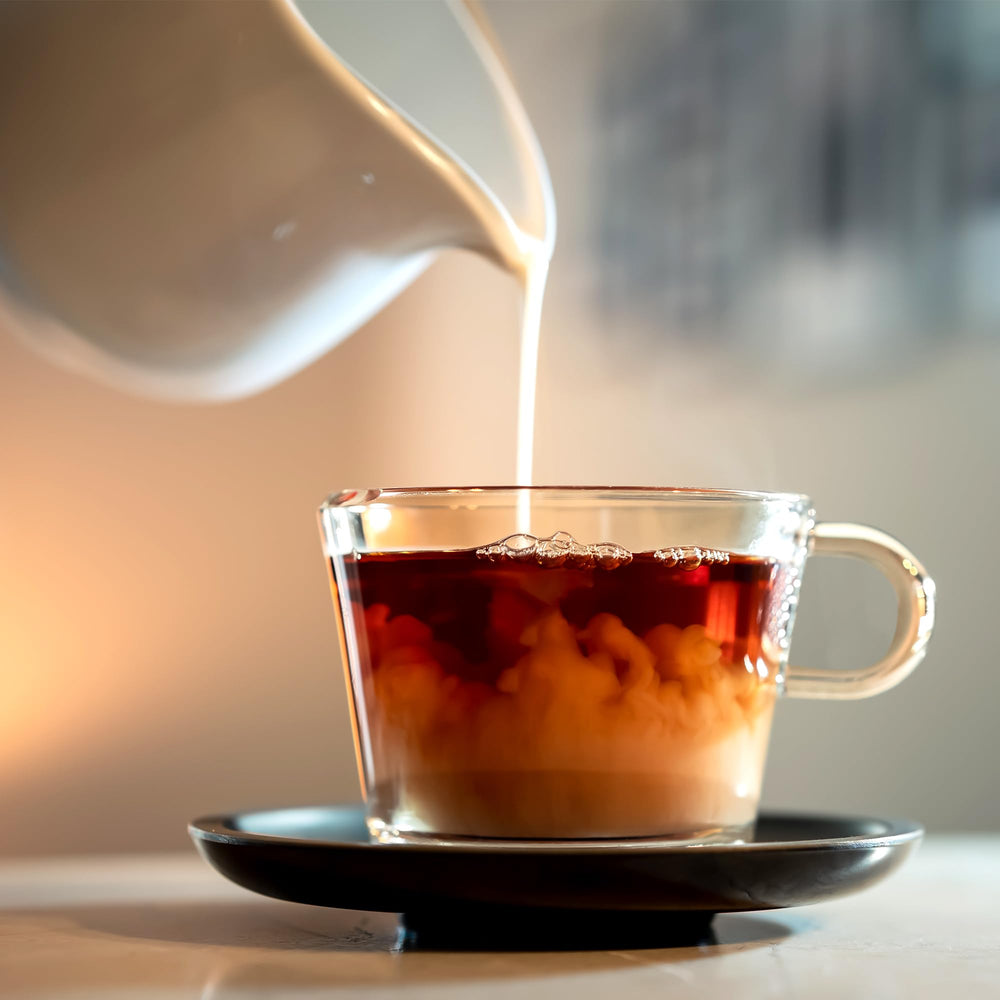 Friendship Organics decaf Earl Grey tea bags abaca fiber packaging promotes plastic-free freshness.