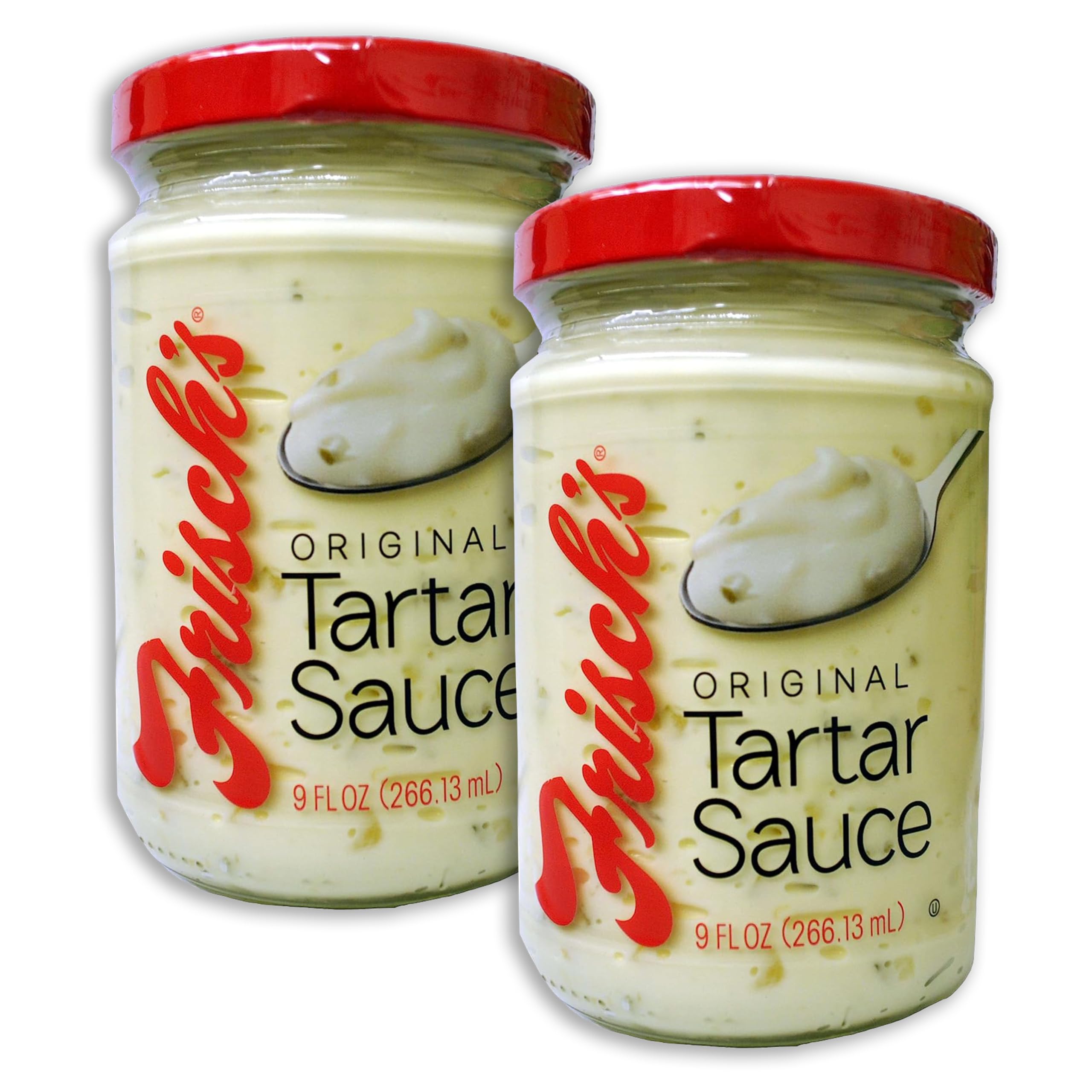 Frisch's Big Boy Original Tartar Sauce jar on display for seafood dipping.