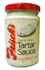 Frisch's Big Boy Tartar Sauce on a dipping plate with fish.