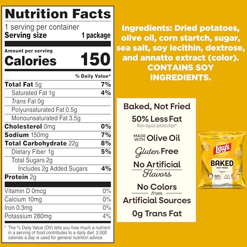 Frito-Lay Baked Lay’s Original with olive oil, oven-baked flavor