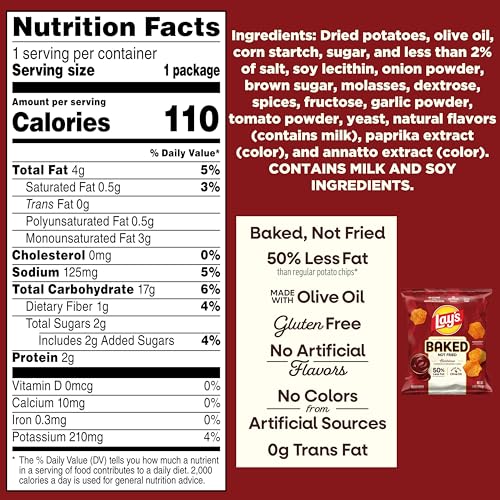 Frito-Lay Baked Lay's Barbecue as portable snack.