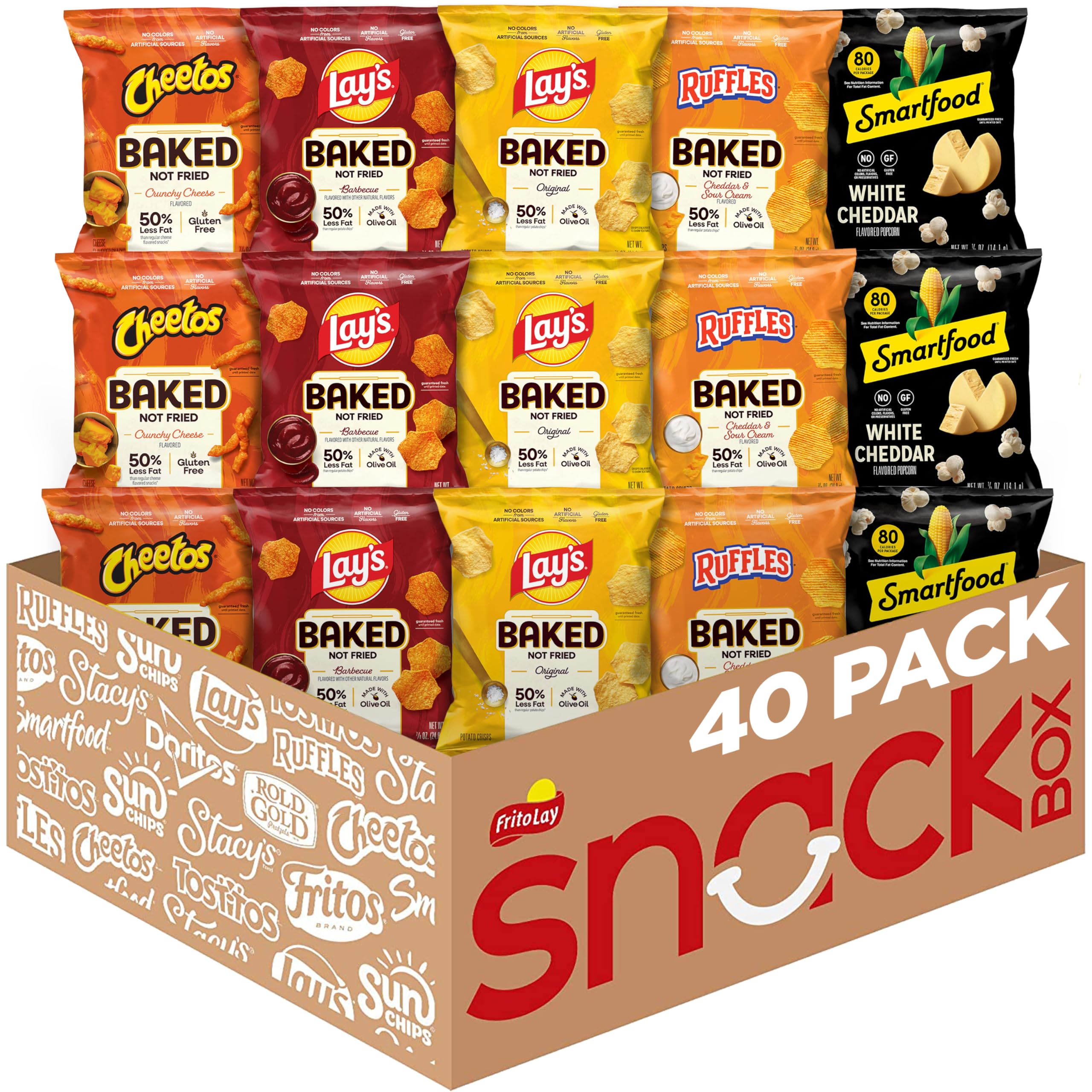 Frito-Lay Baked & Popped Mix Pack front view, colorful single-serve bags for on-the-go snacking