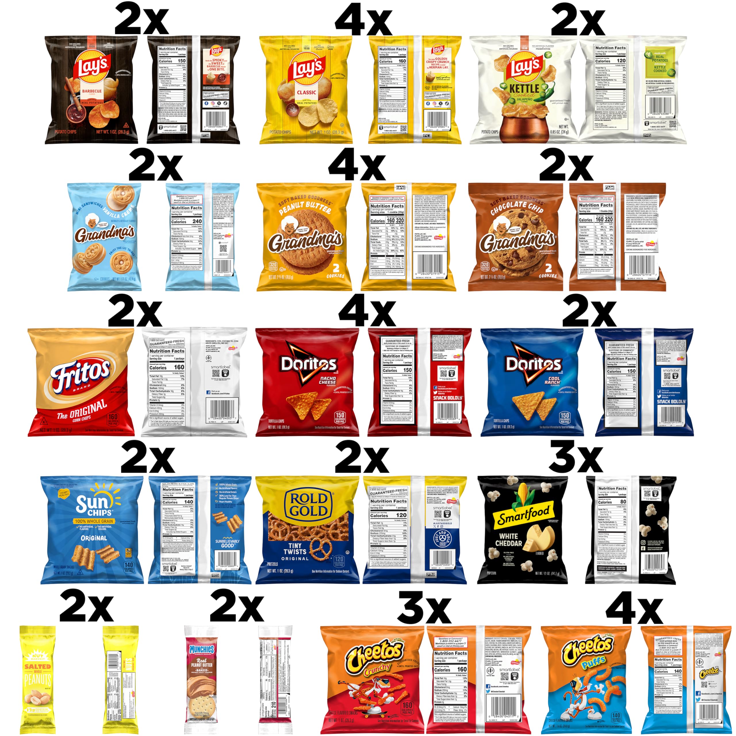 Frito-Lay chips and cookies: crunchy, savory-sweet options for quick cravings.