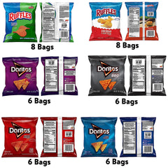 Frito Lay Doritos Nacho Cheese 6-snack sleeve, bold crunch for lunchbox.