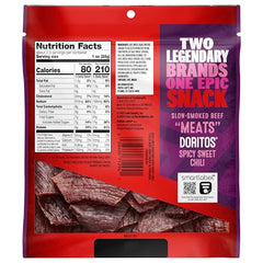 Doritos Spicy Sweet Chili bag back reveals serving size and flavor notes.