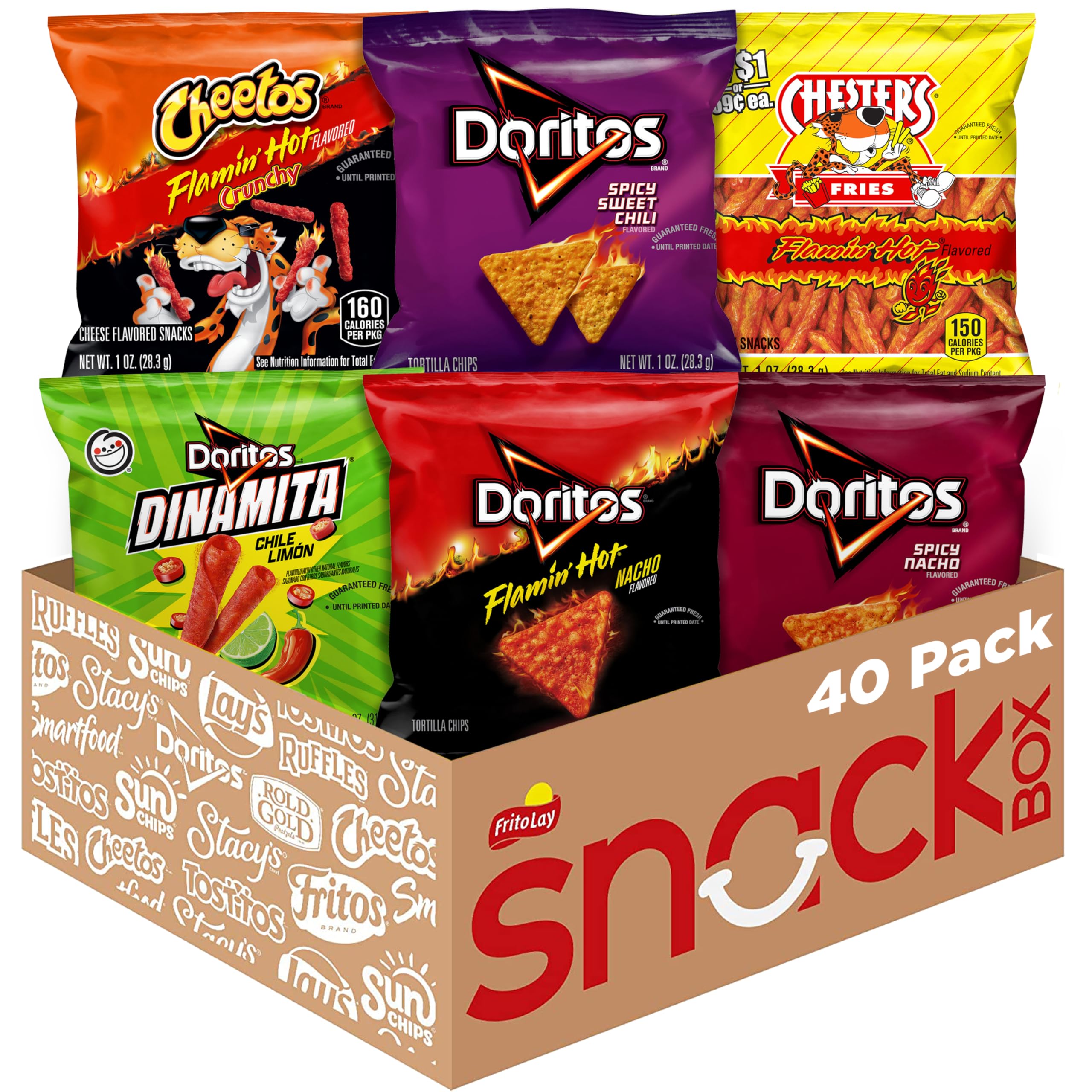 Frito-Lay Fiery Mix Variety Pack: bold flavors in a convenient grab-and-go snack assortment.