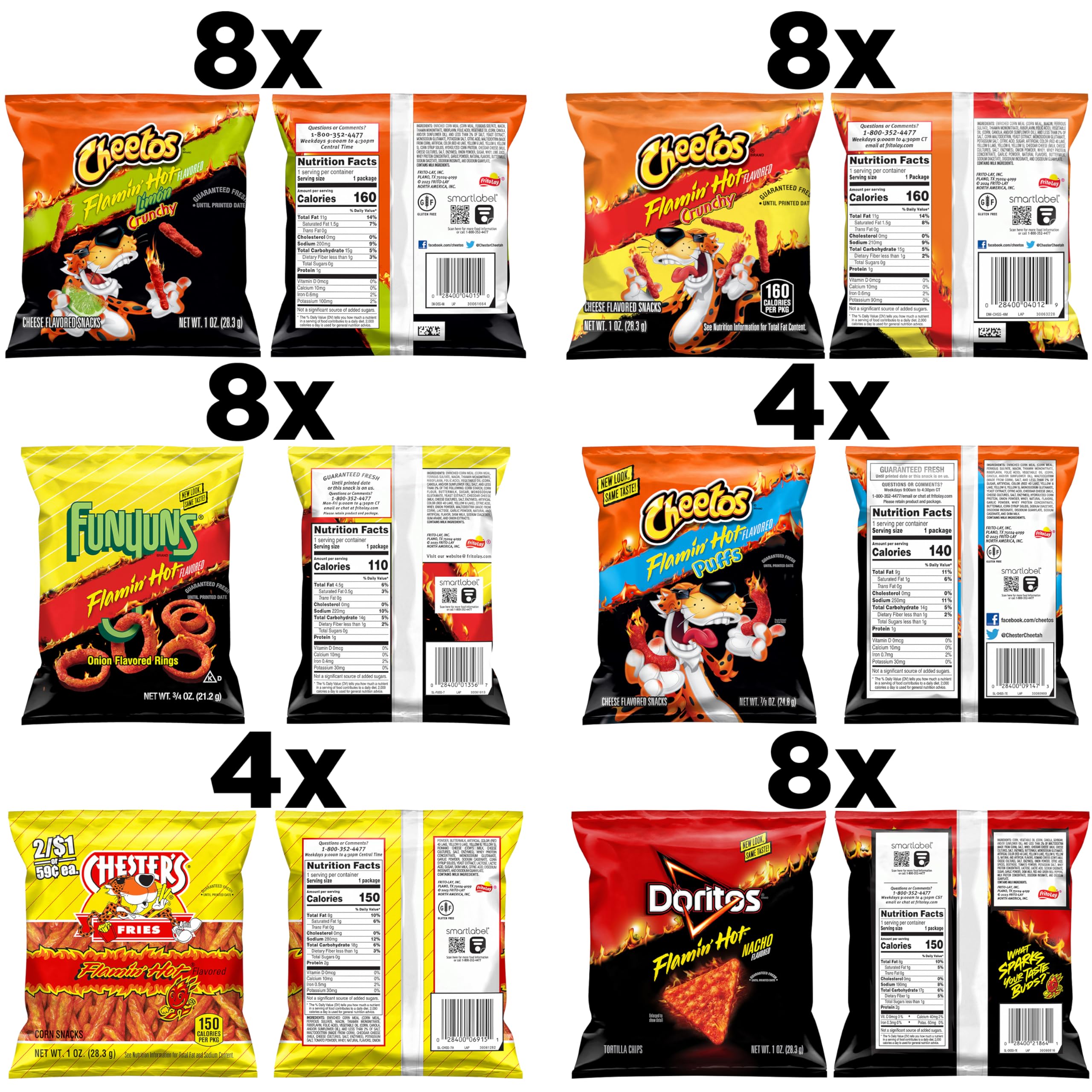 Frito-Lay Flamin' Hot Mix Doritos Nacho display, party-ready flavor.