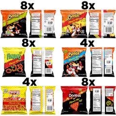 Frito-Lay Flamin' Hot Mix Doritos Nacho display, party-ready flavor.