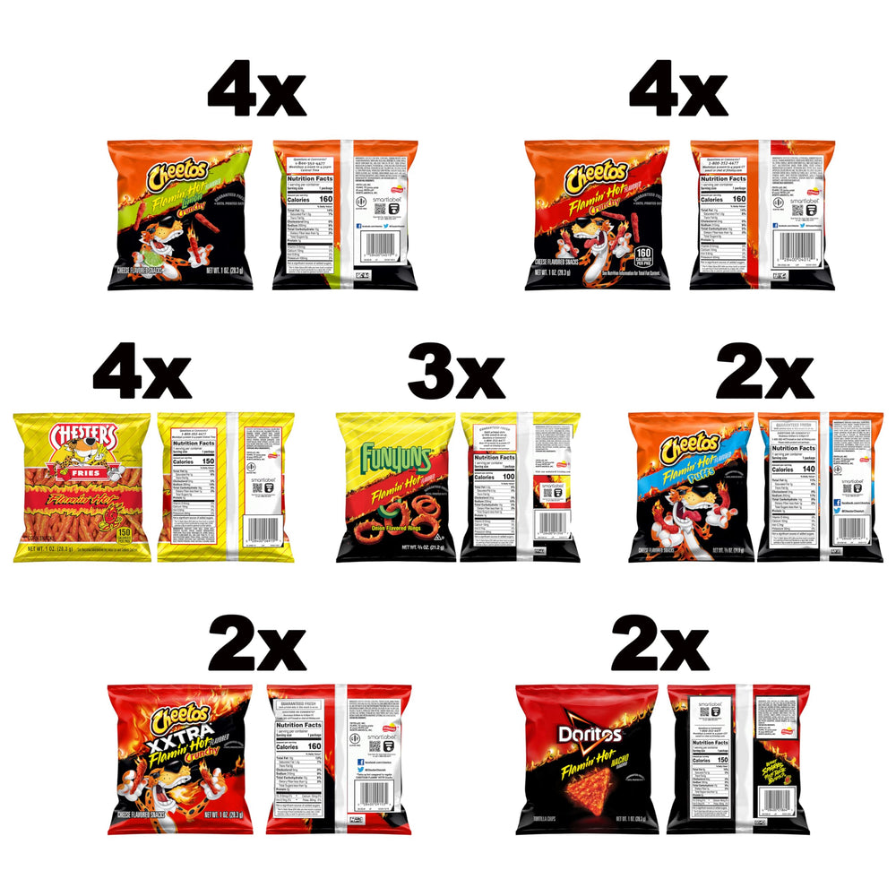 Frito-Lay Flamin' Hot Mix variety snacks display for pantry stocking and on-the-go bites