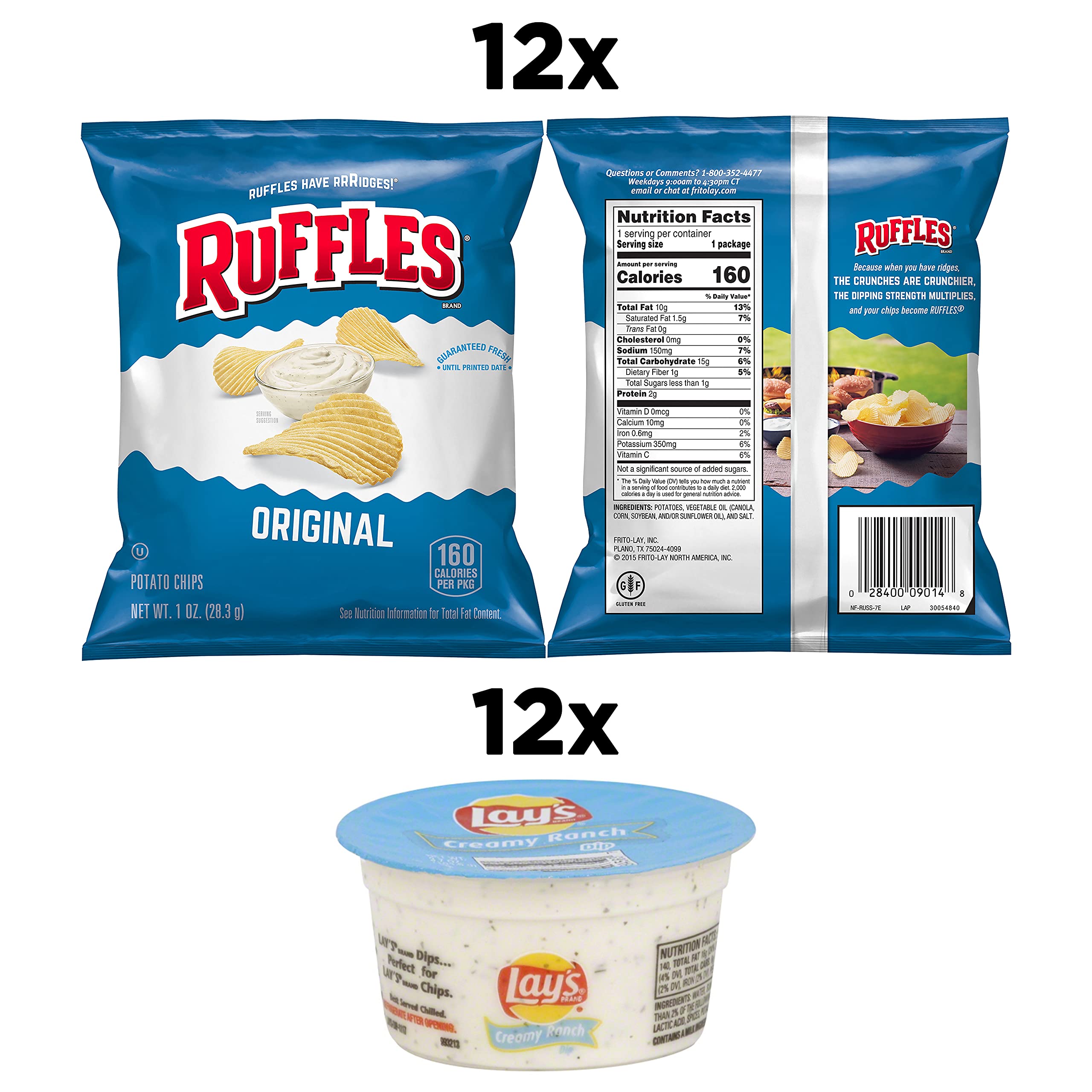 Frito Lay Lay's Creamy Ranch Dip Cups close-up showing smooth dip for pairing.