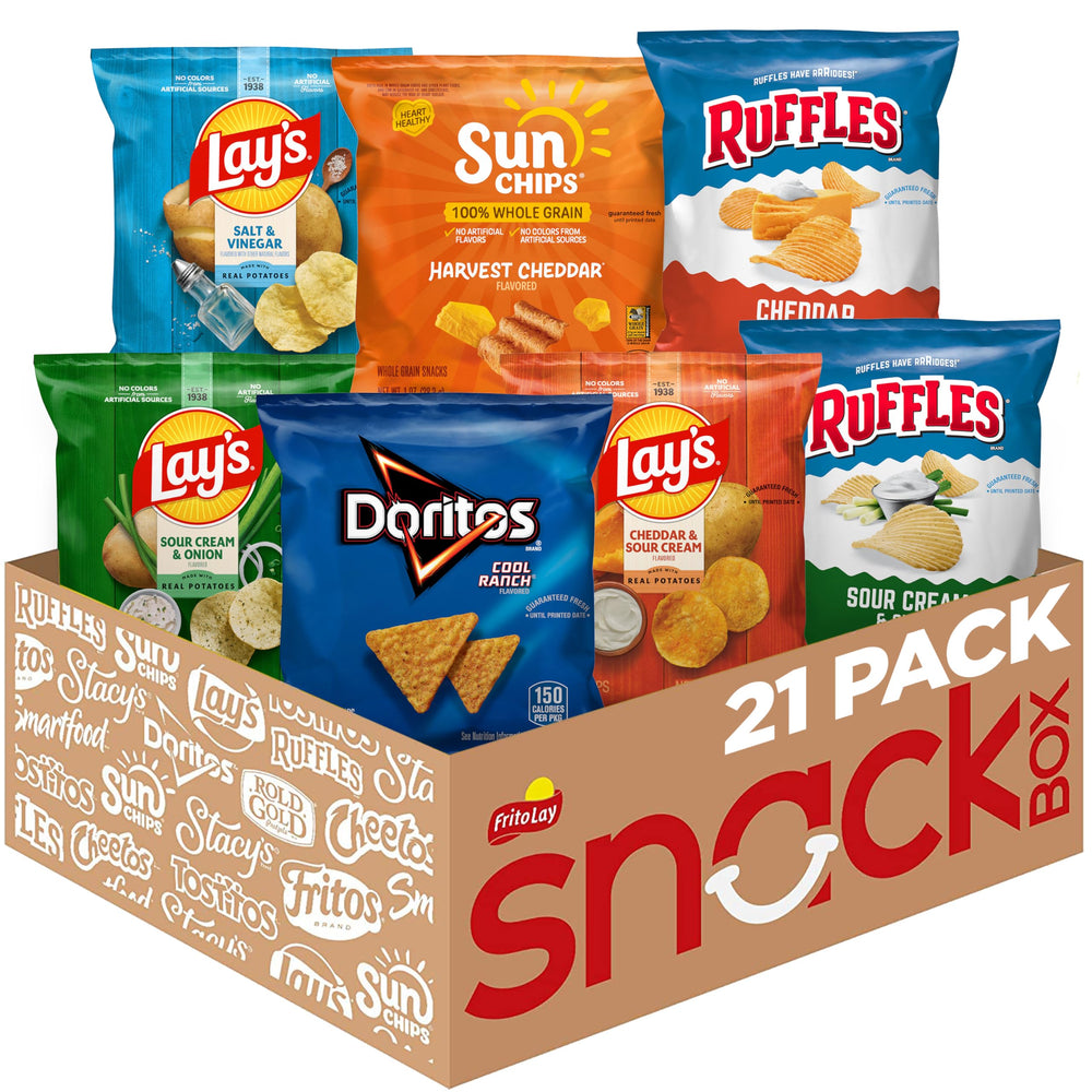 Frito-Lay Tangy Favorites pack display for family snacking on the go.