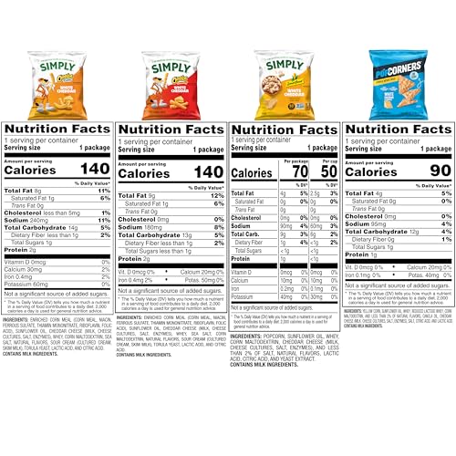 Frito Lay White Cheddar Snacks Variety Pack side-view showcasing mixed flavors for gatherings