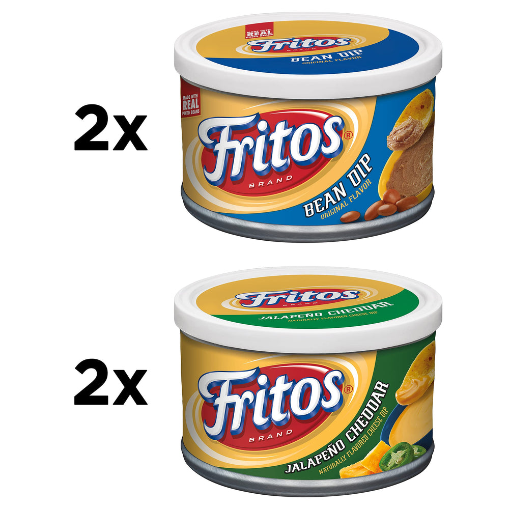 Fritos Jalapeño Cheddar Dip can, bold flavor ideal for parties.