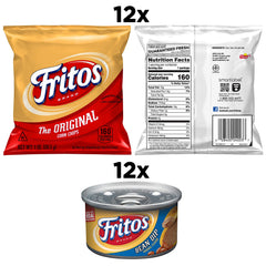 Fritos Original Bean Dip Cups ready for dipping with classic corn chips.