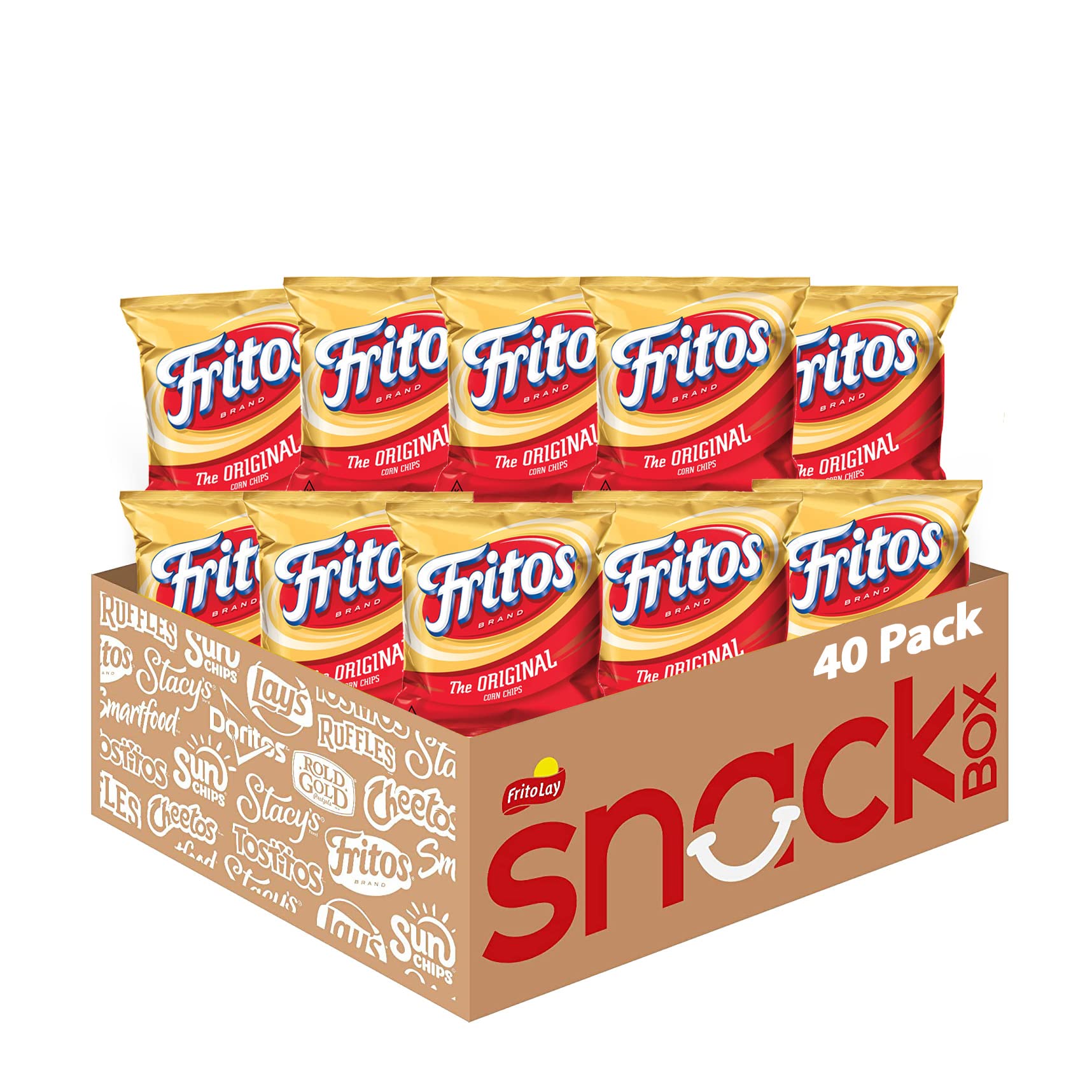 Fritos Original corn chips pack front view, ideal for sharing at gatherings