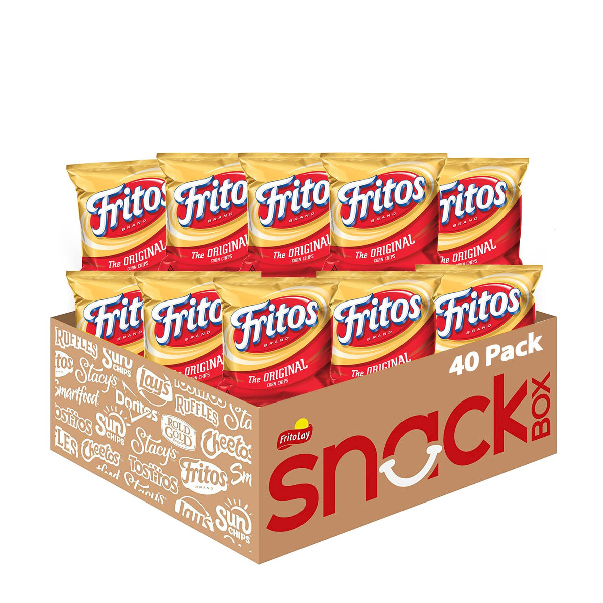 Fritos Original corn chips pack front view, ideal for sharing at gatherings