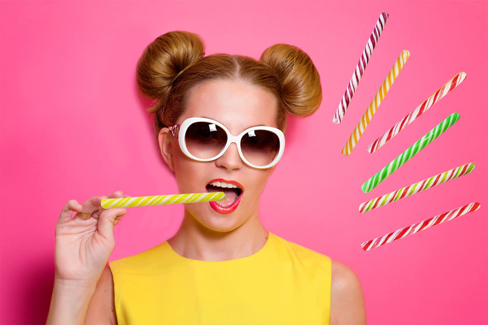 Fruidles Swirl 5.5-inch sticks add color to parties and events.