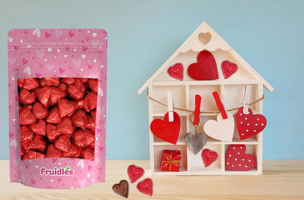 Fruidles bulk chocolate hearts, ready for gifting or dessert tables