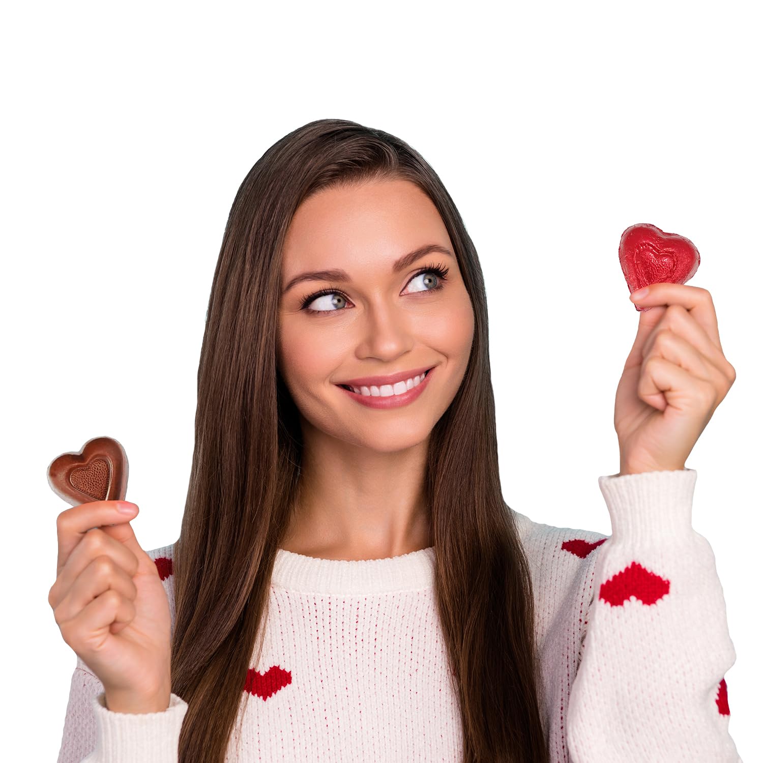Fruidles milk chocolate hearts as party decor and treats for guests