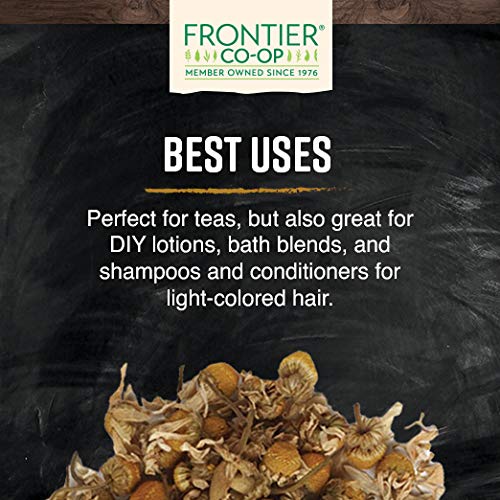 Frontier Chamomile Flowers kosher and non-irradiated display highlighting pure botanical quality.