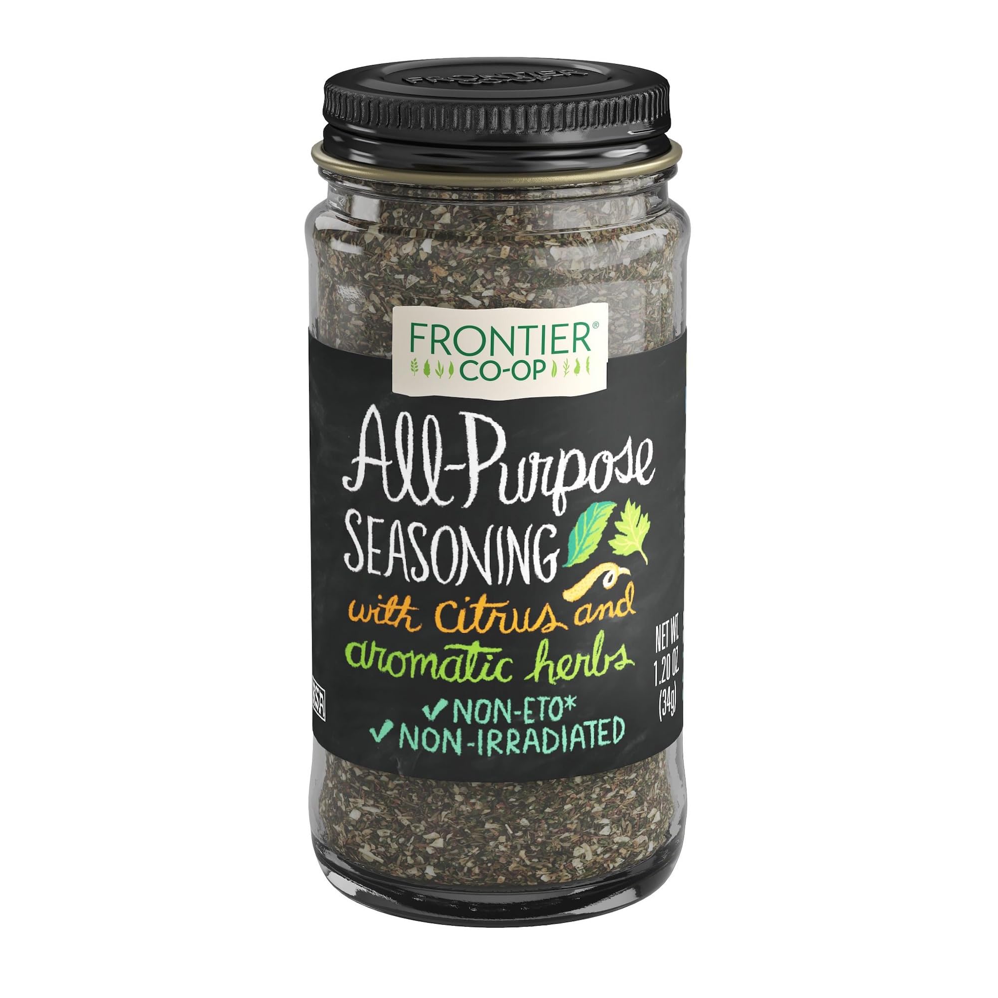 Frontier Co-op all-purpose seasoning bottle with salt-free flavor boost for cooking