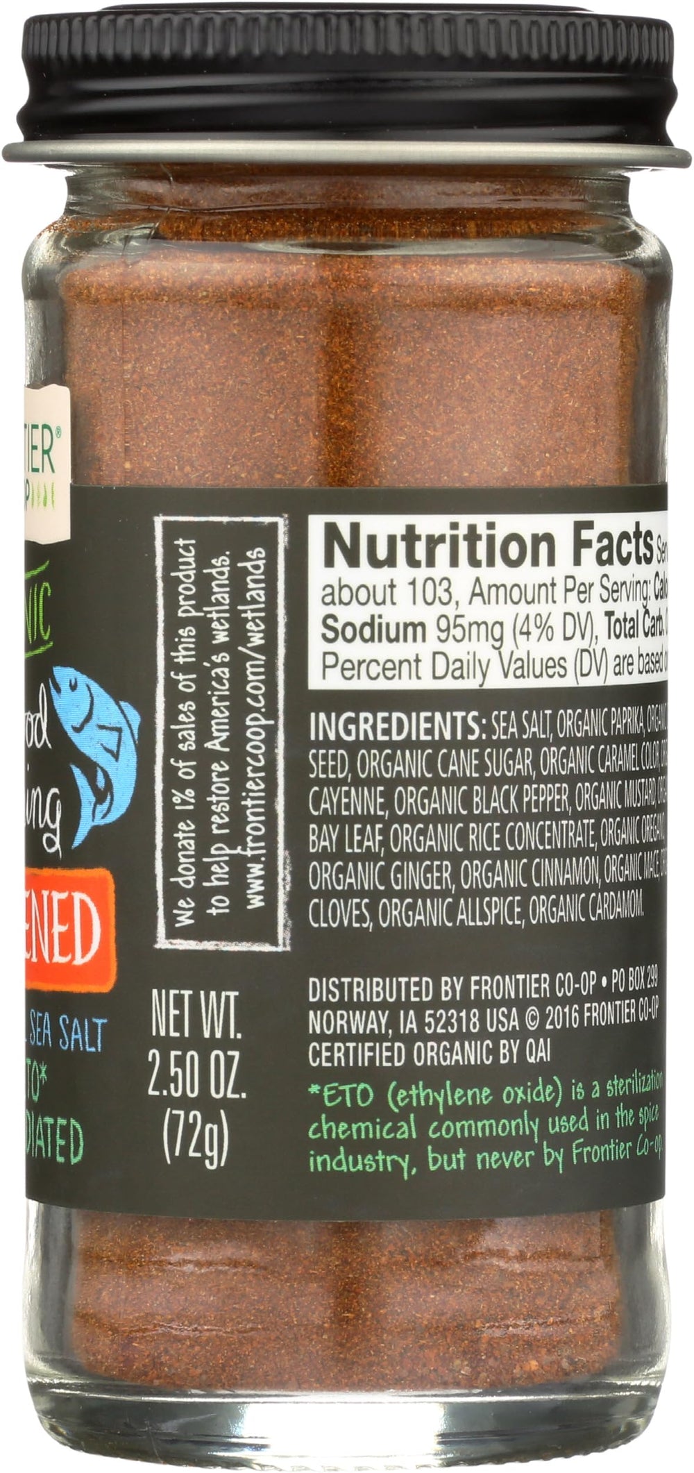 Frontier Co-op seasoning on kitchen shelf for easy meal prep.