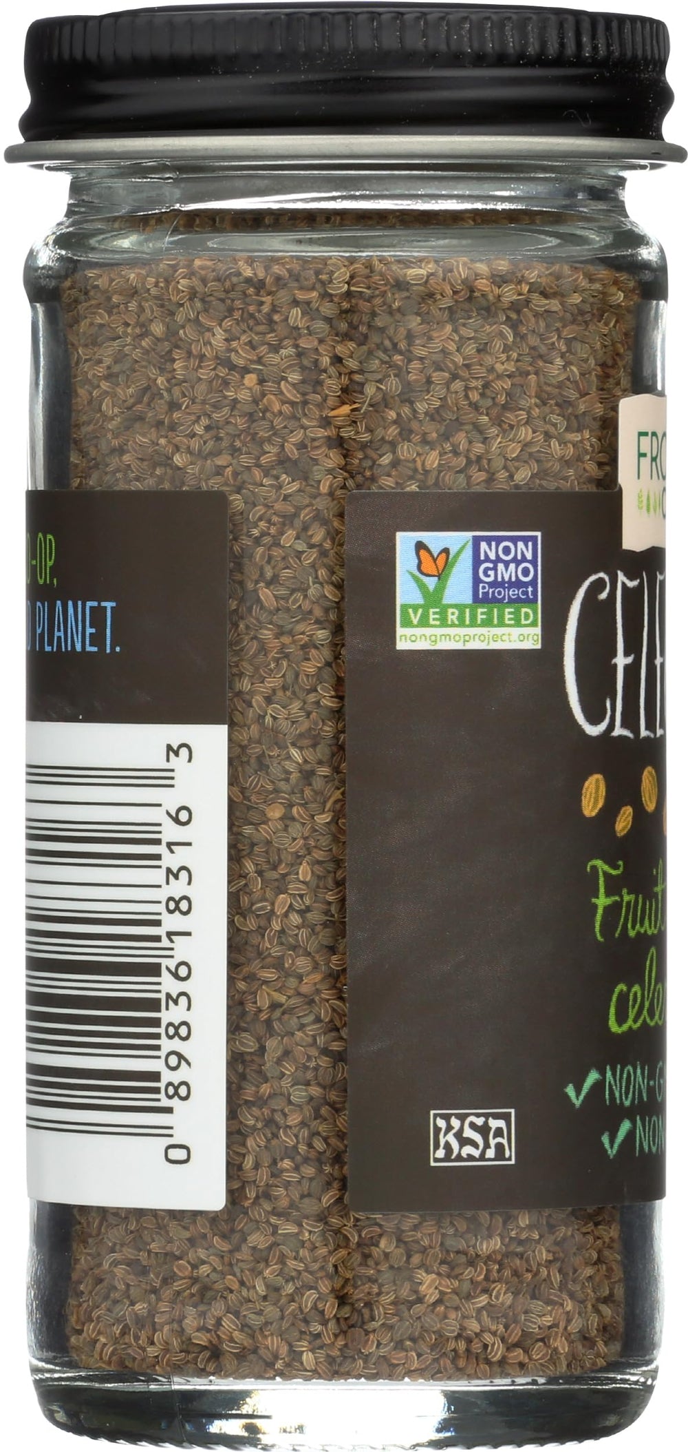 Frontier Co-op celery seed in a pickling jar for tangy preserves.