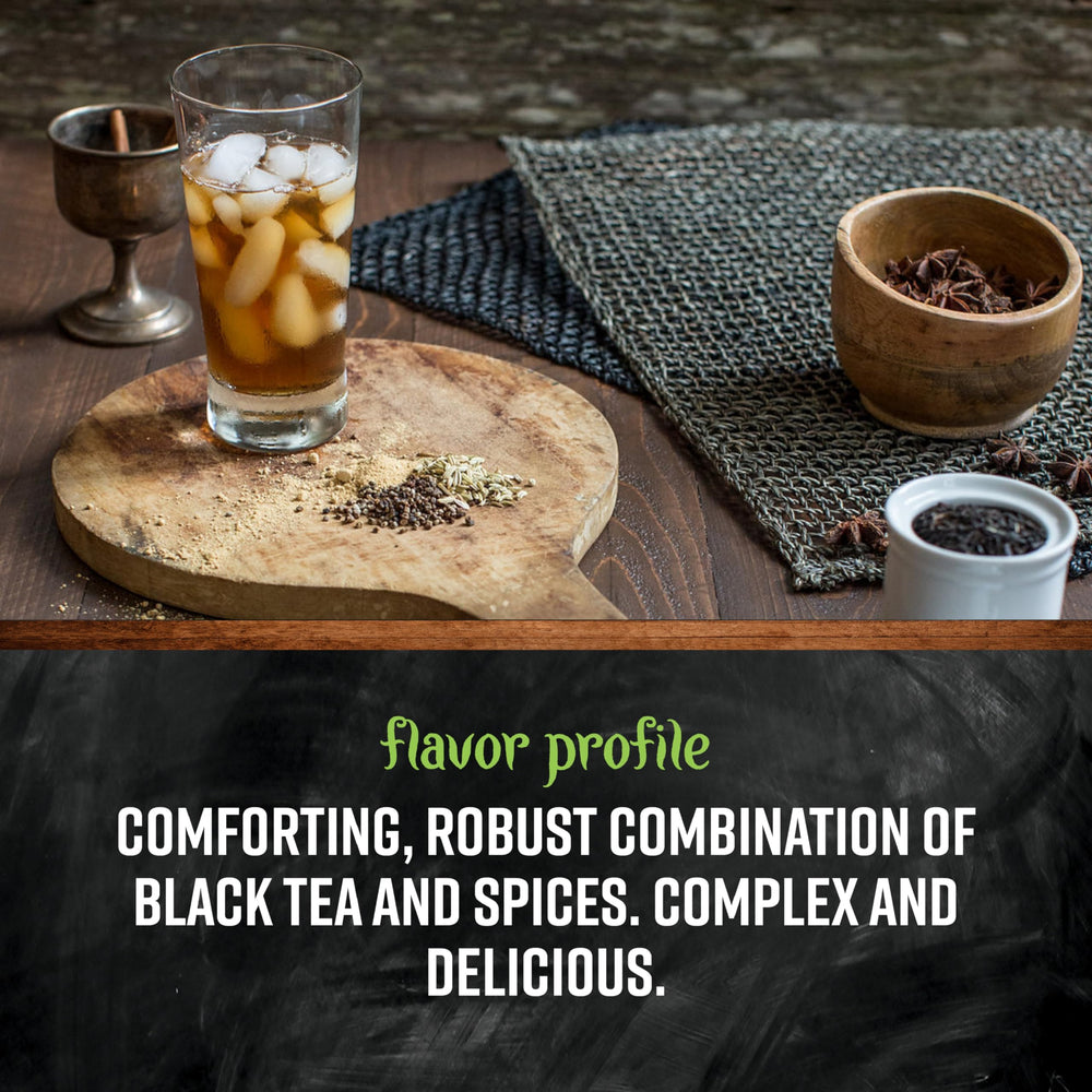Frontier Co-op Chai Tea spices closeup highlighting aromatic blend of cardamom and cloves.