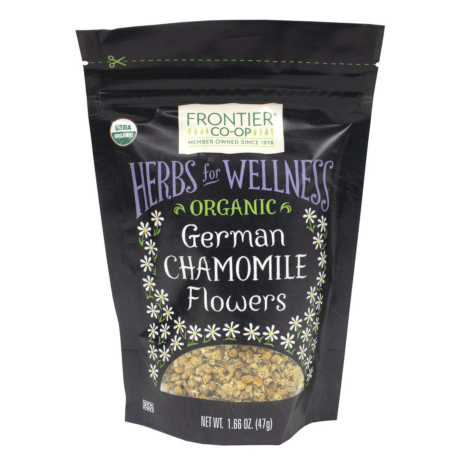 Frontier Co-op chamomile flowers whole bag 1.66oz natural calming tea ingredient
