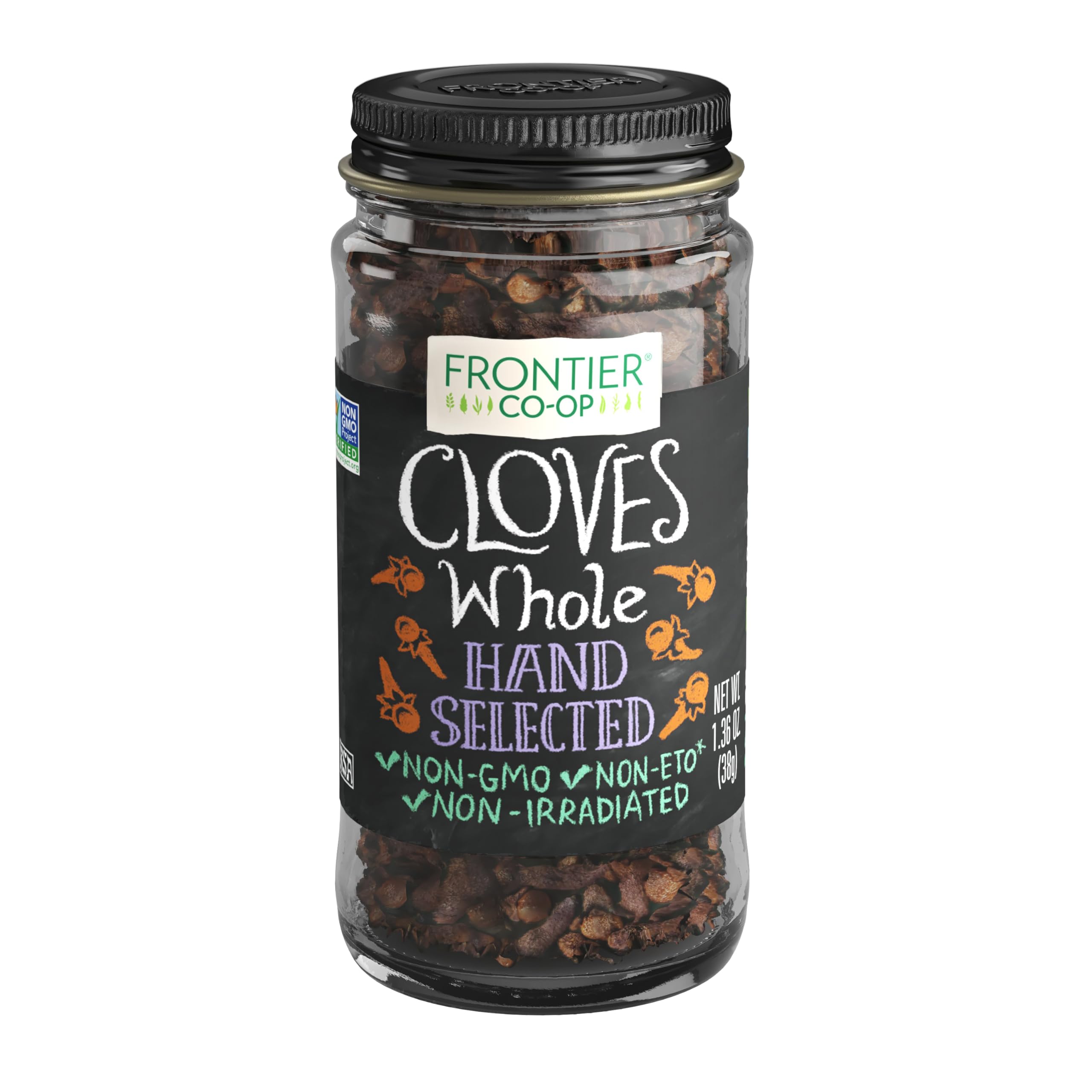 Frontier Co-op cloves whole select jar front, aromatic spice for baking and stews