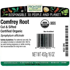 Frontier Co-op comfrey root cut and sifted pieces ready for infusions