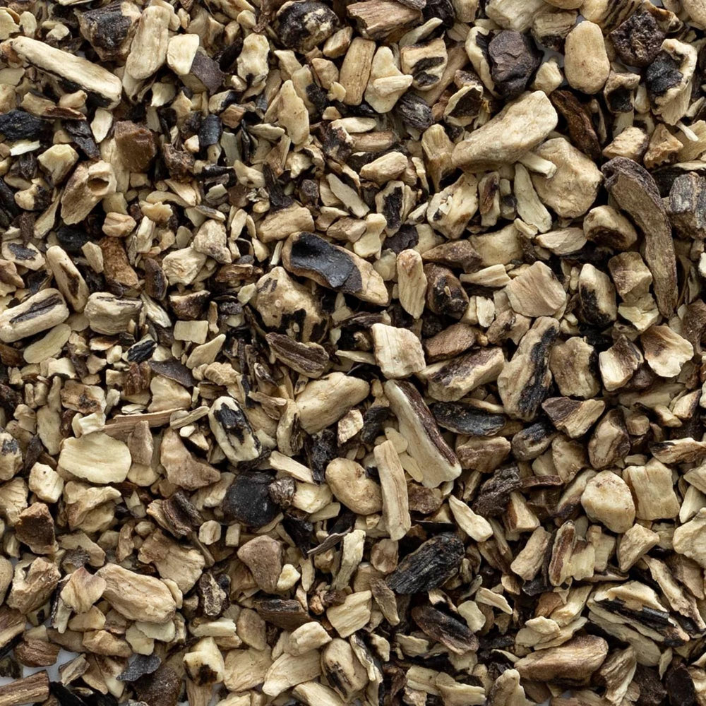 Close-up of comfrey root texture highlighting earthy fibers