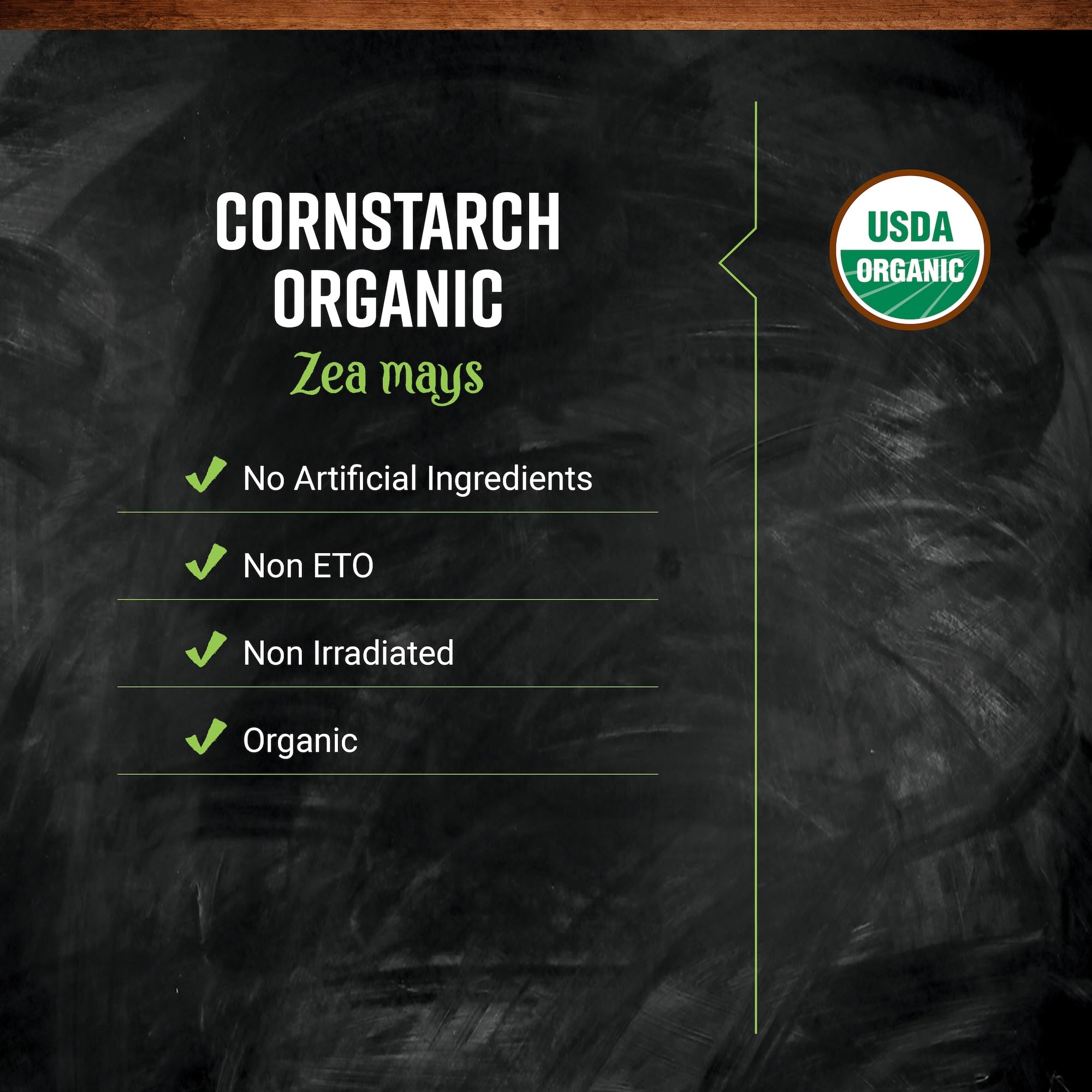The Frontier Co-op Organic Cornstarch 1 lb bag is ready for precise measuring.