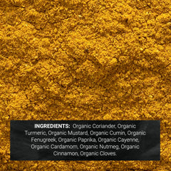 Frontier Co-op bulk curry powder packaging, showcasing recyclable container and eco-friendly design.