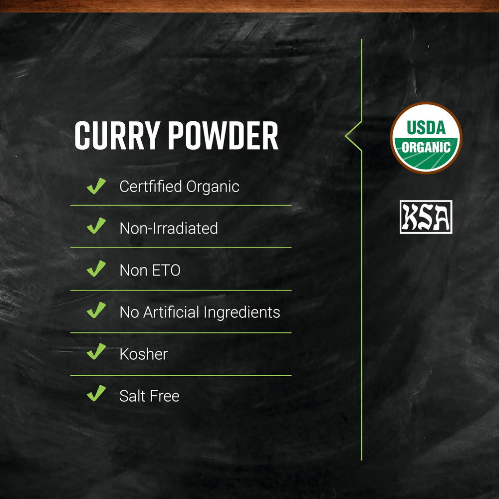 Frontier Co-op curry powder adding depth to meat or seafood dishes.
