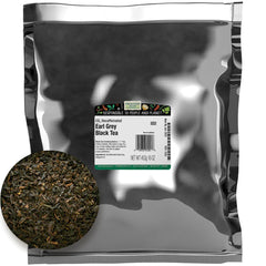 Frontier Co-op Decaf Earl Grey tea bag ready for a fragrant cup.