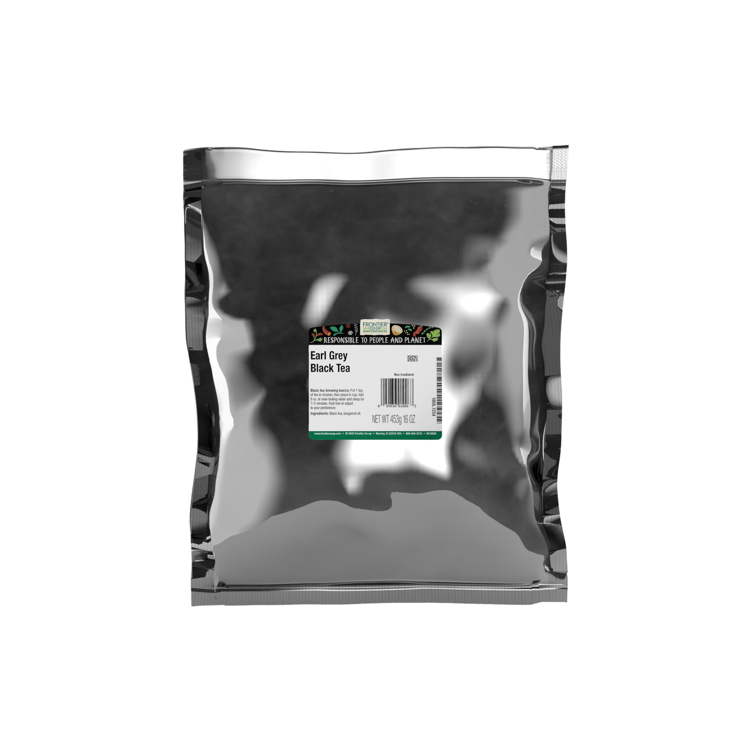 Frontier Co-op Earl Grey bulk bag ready for a robust brew.