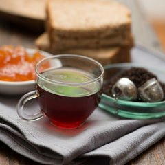 Frontier Co-op English Breakfast Tea leaves close-up capturing quality and vibrant color.