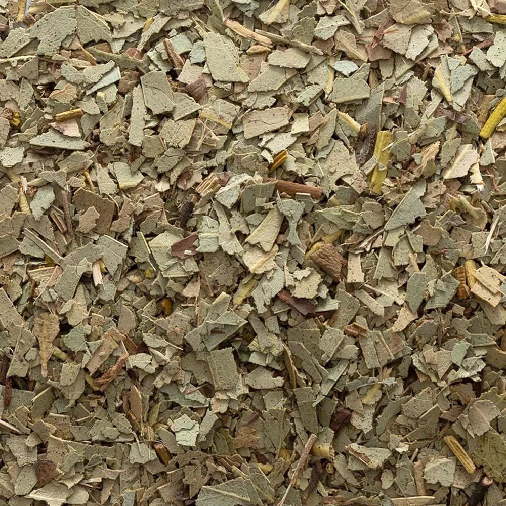 Frontier Co-op eucalyptus leaf tea brew, bright menthol notes enhance blends