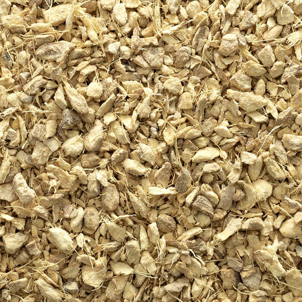 Frontier Co-op bulk ginger root bag, resealable for freshness.