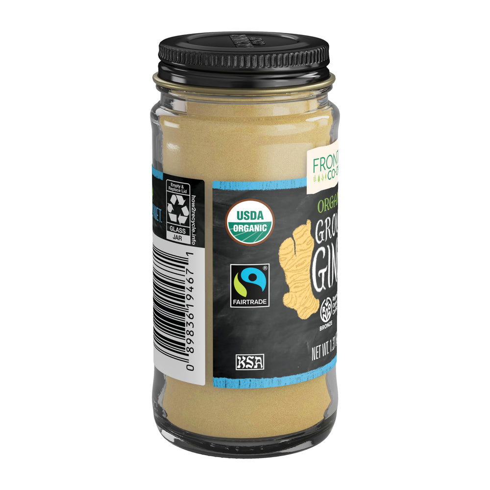 Frontier Co-op ginger root powder ground closeup highlighting aroma for savory dishes.