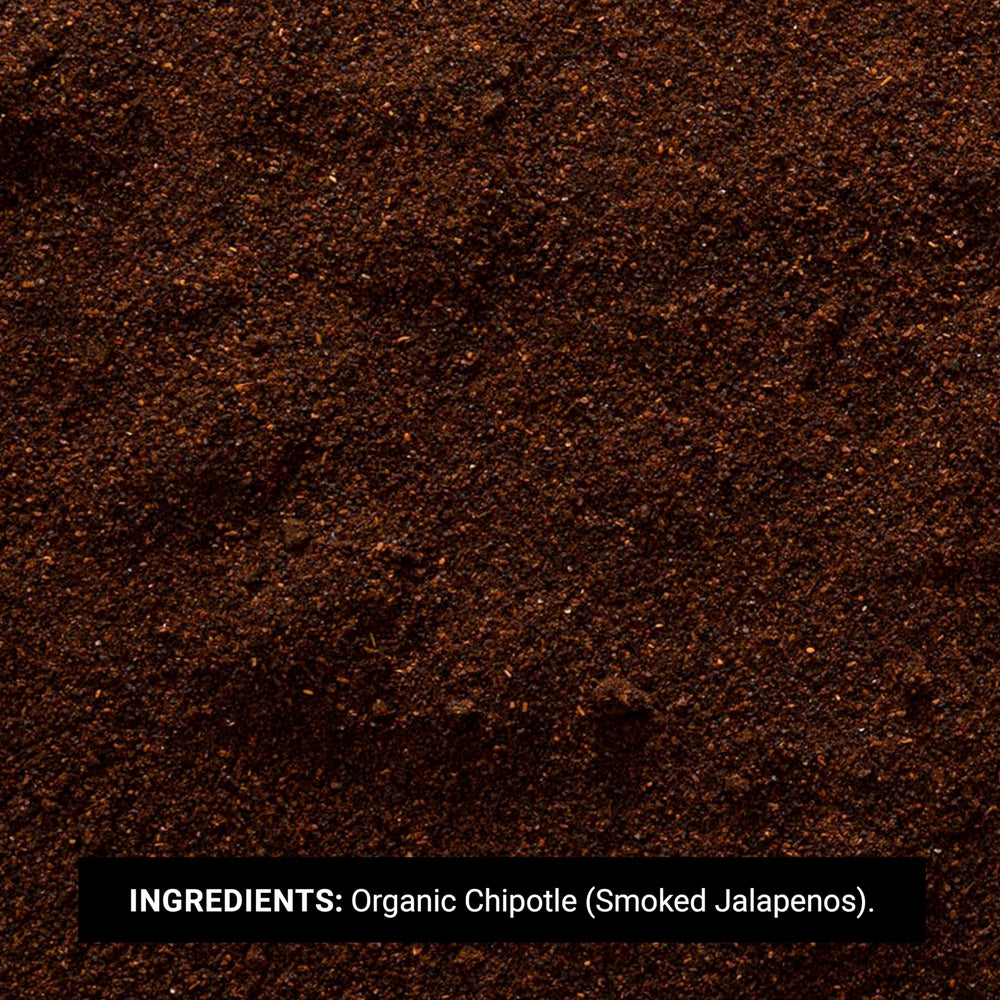 Frontier Co-op Ground Chipotle being poured, ideal for chili and sauces.