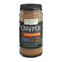 Frontier Co-op Ground Korintje Cinnamon jar with rich aroma for baking.