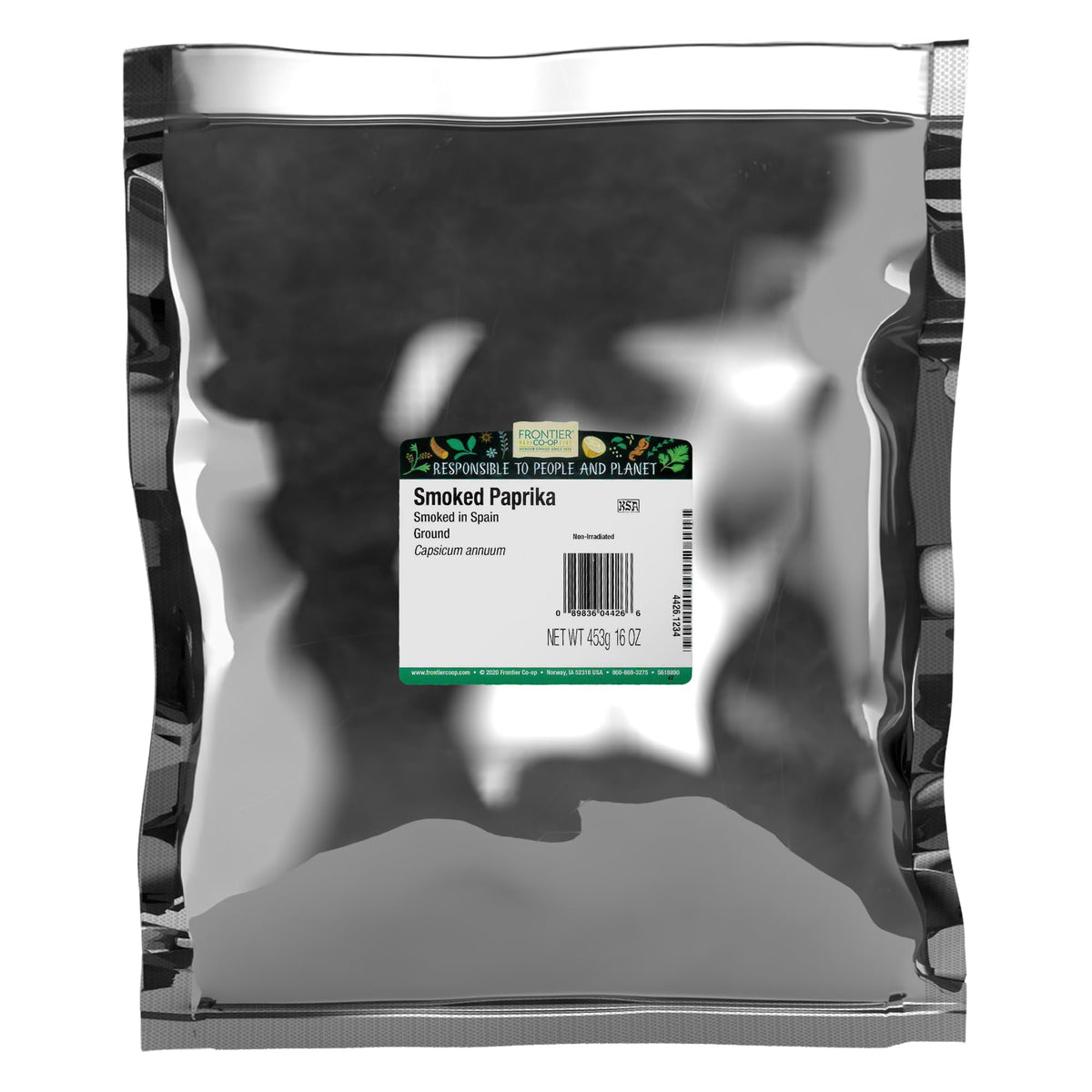 Frontier Co-op ground smoked Spanish paprika bulk bag adds rich color to dishes