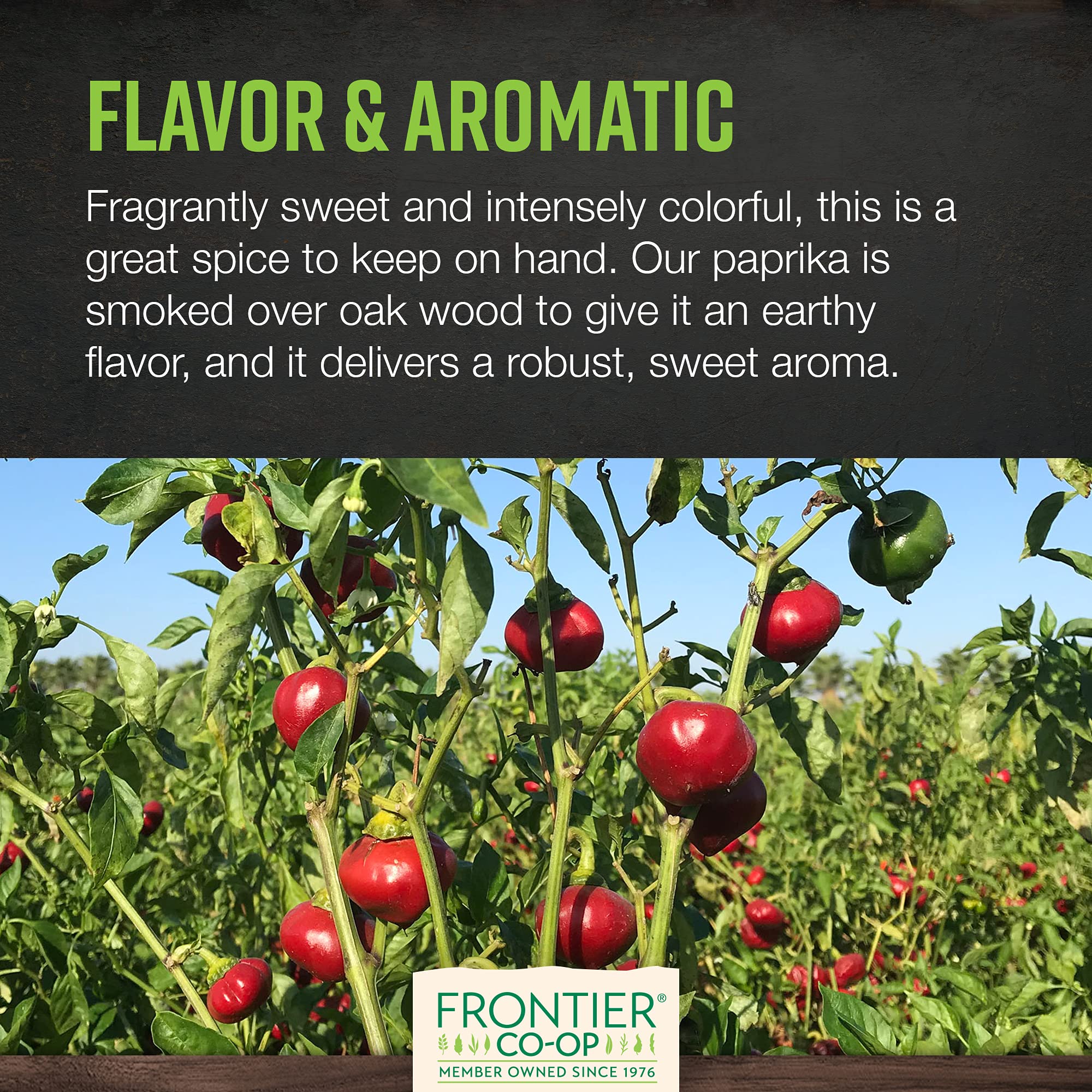 Frontier Co-op smoked paprika jar with recipe ideas for meals