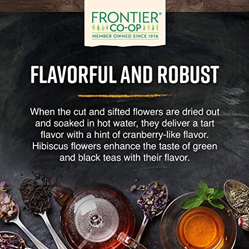 Frontier Co-op hibiscus hand-picked flowers - sun-dried quality for robust brews.