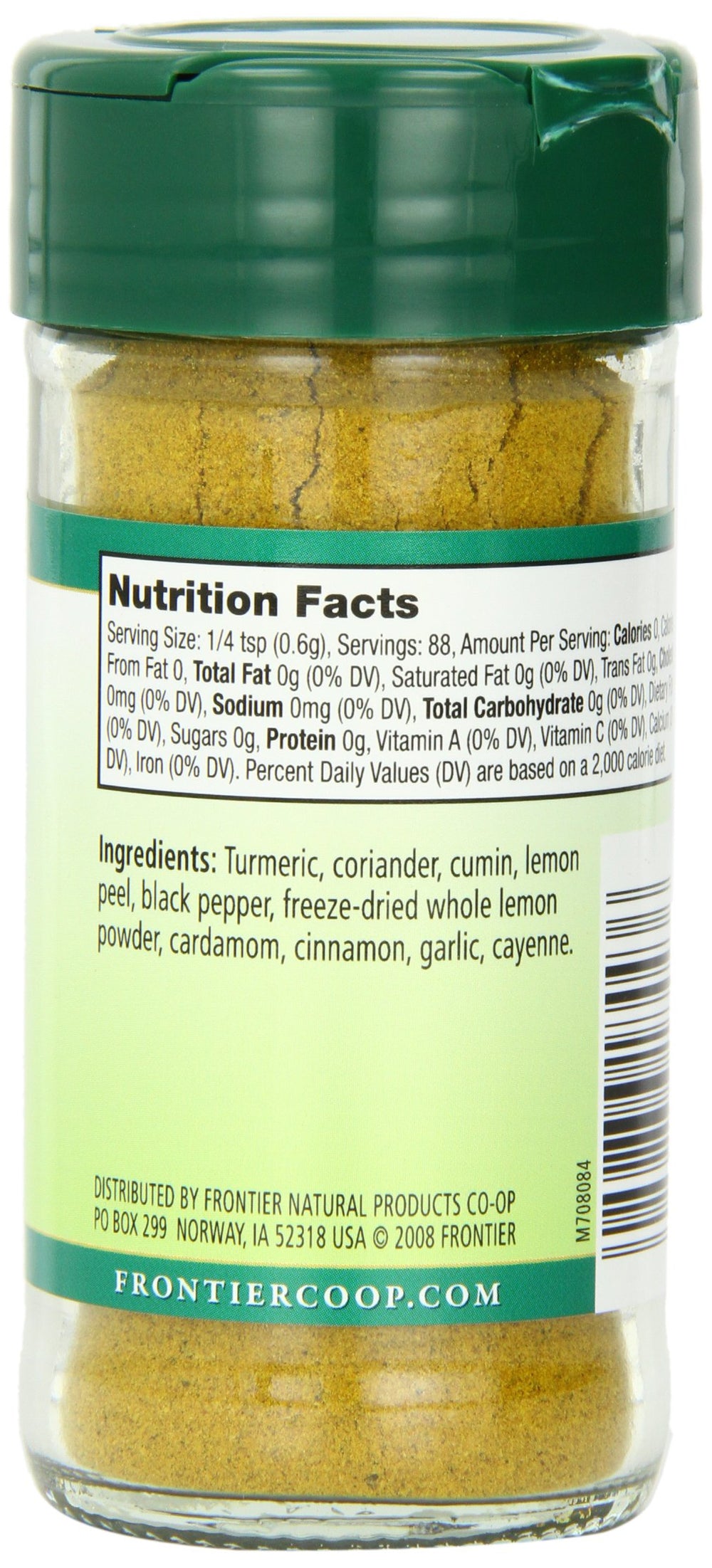 Frontier Co-op Indian Curry Seasoning spices with turmeric visible in the mix.