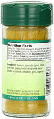 Frontier Co-op Indian Curry Seasoning spices with turmeric visible in the mix.