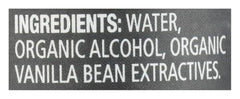 Frontier Co-op Indonesian Vanilla Extract label closeup highlights regenerative organic quality.